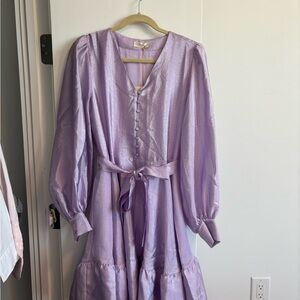STINE GOYA Lilac Shimmery Midi Dress